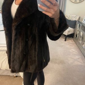 Brown fur coat